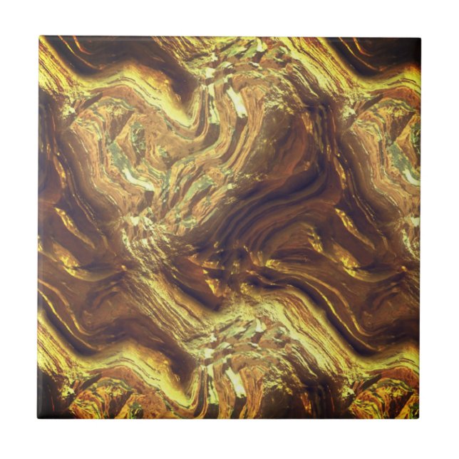 Rich Gold Color Mosaic Ceramic Tile (Front)