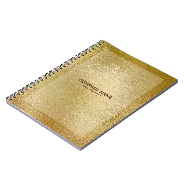 Rich gold iridescent shimmering glass texture note notebook (Left Side)