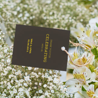 Rich Golden in Black Wedding Theme Favor Tags