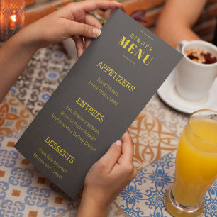 Rich Golden in Black Wedding Theme Menu