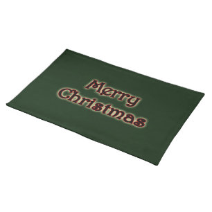 Rich Green Glow Merry Christmas Placemat