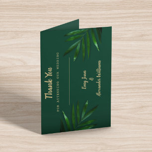 Rich Green Golden Theme Thank You Card