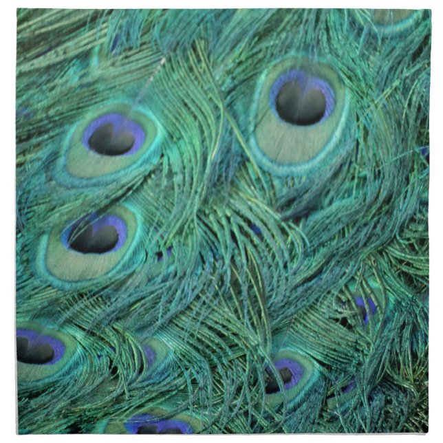 Rich Green Peacock Napkin (Front)
