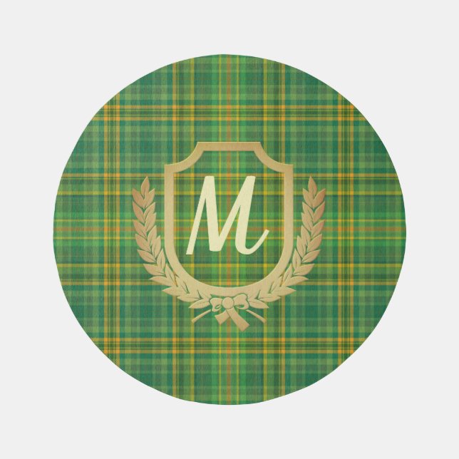 Rich Green Tartan (Plaid) Custom  Outdoor Rug (Front)