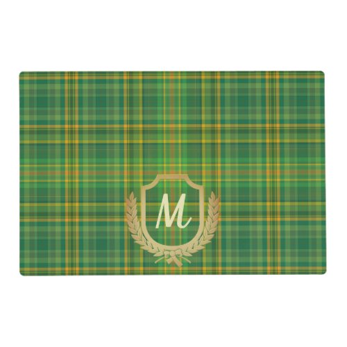 Rich Green Tartan Plaid Custom Placemat