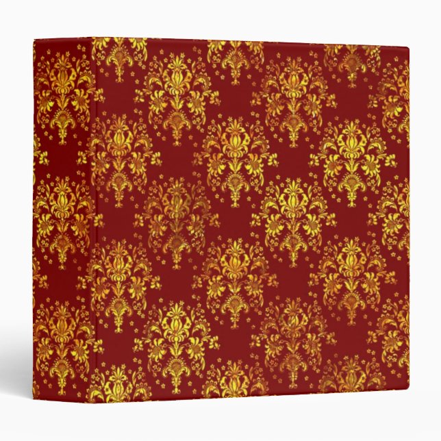 Rich Holiday Damask 3 Ring Binder (Front/Spine)