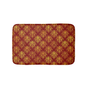 Rich Holiday Damask Bathroom Mat