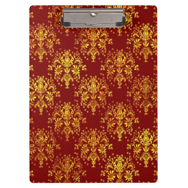 Rich Holiday Damask Clipboard (Front)