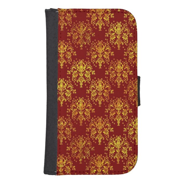 Rich Holiday Damask Samsung Galaxy Wallet Case (Front)