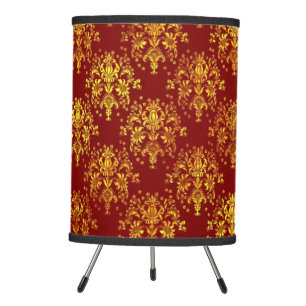 Rich Holiday Damask Tripod Lamp