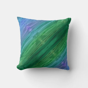 Rich indigo, deep green, and amethyst throw pillow