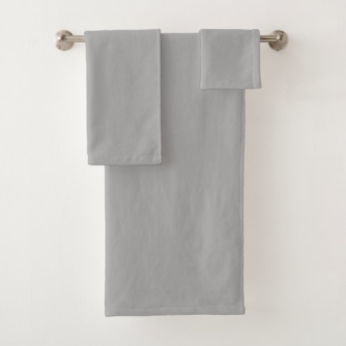 Rich Light Gray Plush Bath Towel Set