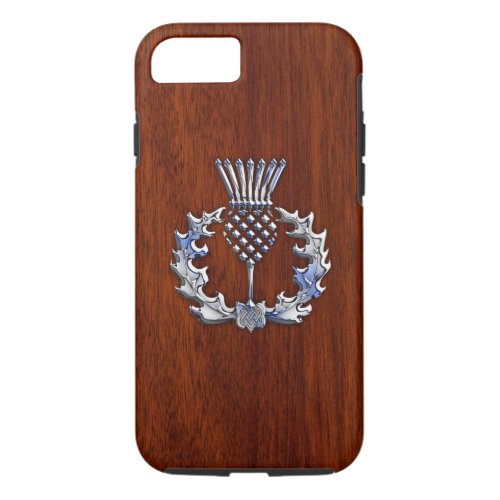 Rich Mahogany Wood Scottish Thistle Print iPhone 87 Case