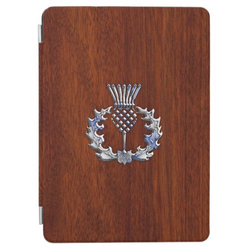 Rich Mahogany Wood Scottish Thistle Print iPad Air Cover