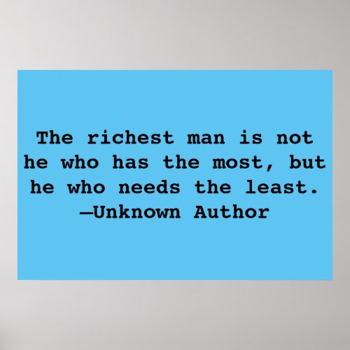 Rich Man Quote Poster