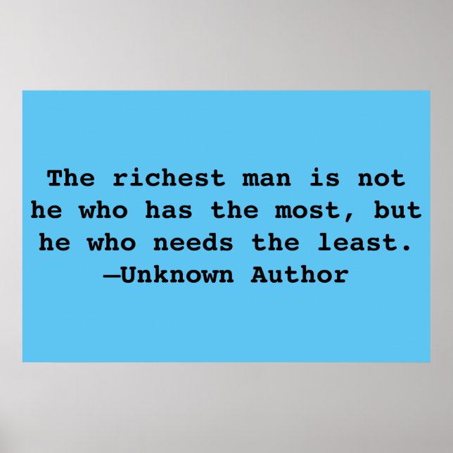 Rich Man Quote Poster (Front)