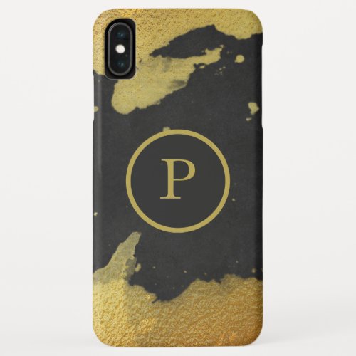  Rich Monogram Gold  Black Chalkboard iPhone XS Max Case