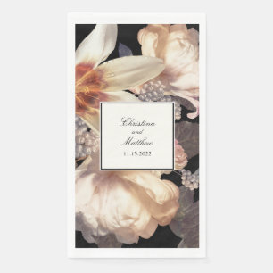 Rich Moody Floral Elegant Wedding Paper Guest Towels