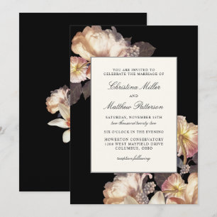 Rich Moody Floral Wedding Invitation