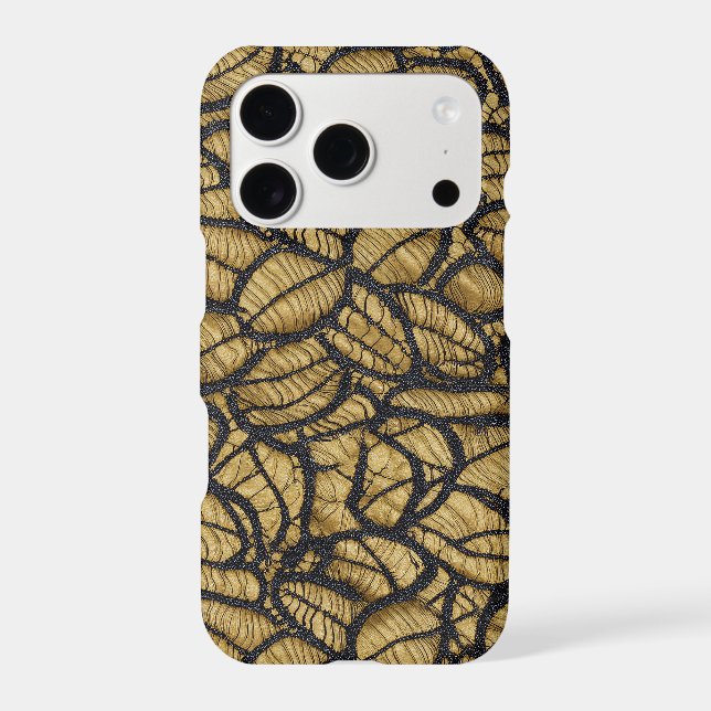 Rich Mustard Skeletal Leaf Lace  Iphone Case (Back)