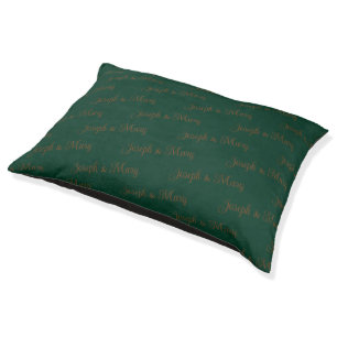 Rich Nature Inspired Pine Green & Walnut Wedding Pet Bed
