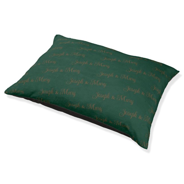 Rich Nature Inspired Pine Green & Walnut Wedding  Pet Bed (Angled)