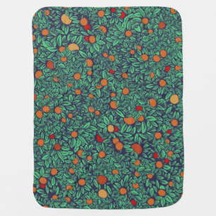 Rich Orchard: Vintage Tree Pattern. Baby Blanket