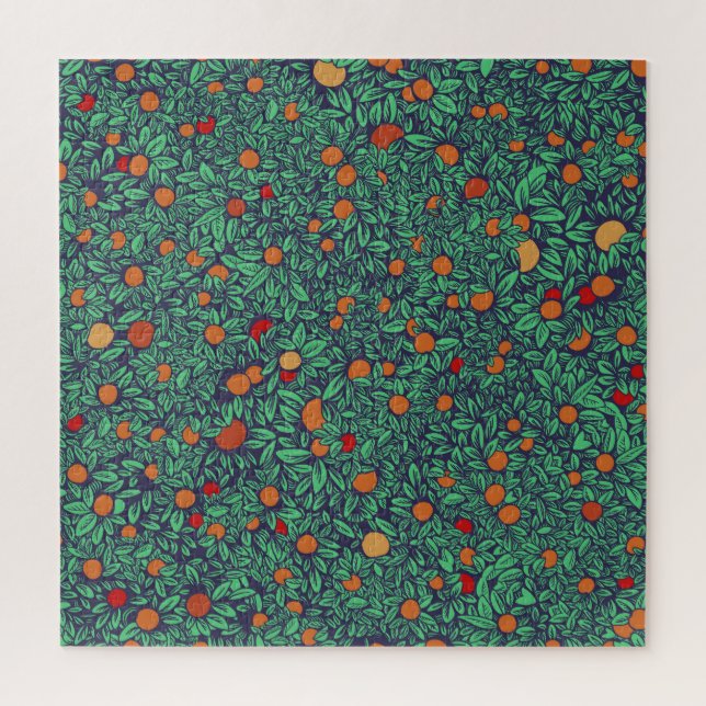 Rich Orchard: Vintage Tree Pattern. Jigsaw Puzzle (Vertical)