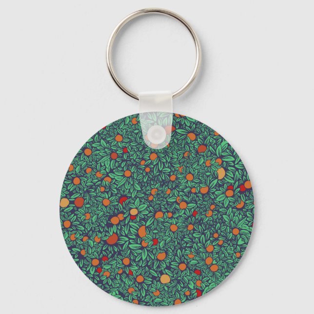 Rich Orchard: Vintage Tree Pattern. Keychain (Front)