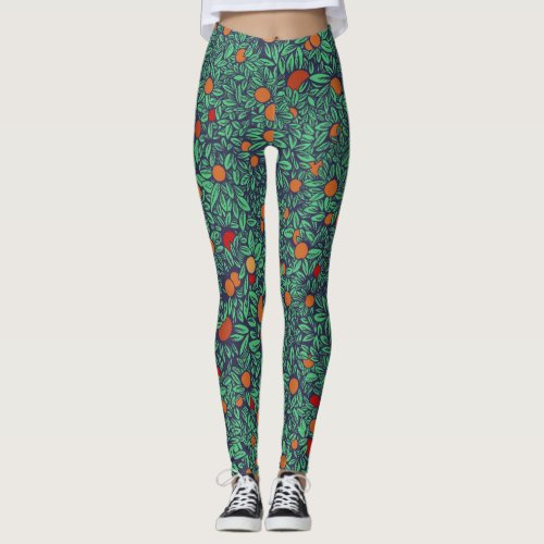 Rich Orchard Vintage Tree Pattern Leggings