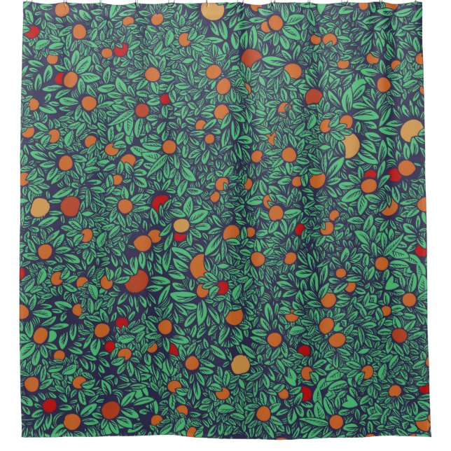 Rich Orchard: Vintage Tree Pattern. Shower Curtain (Front)