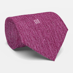 Rich Orchid Denim Print Initials One-Sided necktie