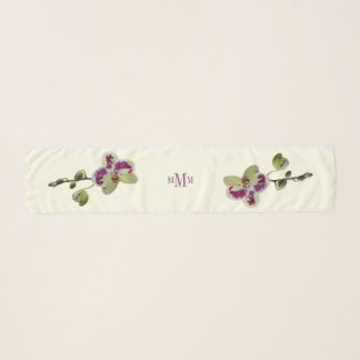 Rich Pale Yellow Orchids Long Chiffon Scarf