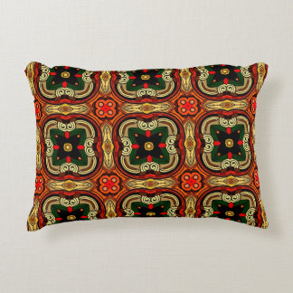 Rich pattern red,yellow and beige Boho Accent Pillow