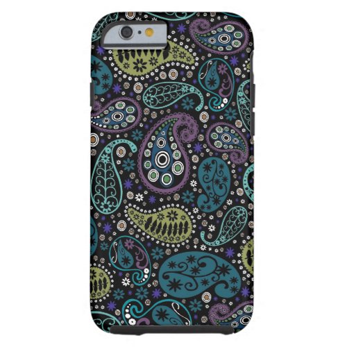 Rich Peacock Colors Paisley Pattern Tough iPhone 6 Case