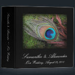 Rich Peacock Feather with Green Moss Binder<br><div class="desc">Rich peacock feather design features close-up photography image of teal, gold and green peafowl feather lying on a bed of rich, fresh green moss. Perfect for a summer wedding or special occasion. Wedding invitation and matching accessory set. © 2010 www.CustomInvitesOnline.com This item is avaliable as a complete wedding collection including...</div>