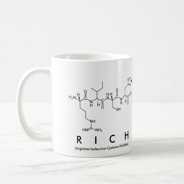 Rich peptide name mug (Left)
