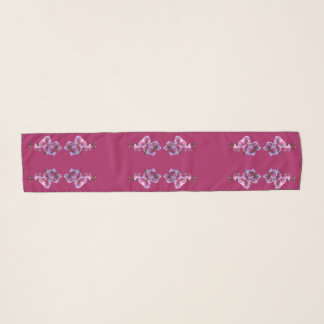 Rich Pink and Lavender Orchids Long Chiffon Scarf