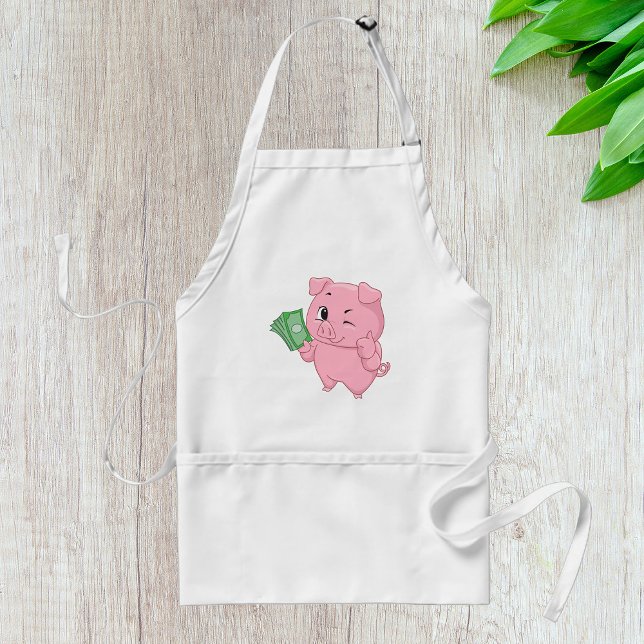 Rich Pink Pig Adult Apron (Creator Uploaded)
