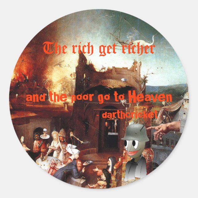 Rich & Poor Classic Round Sticker (Front)