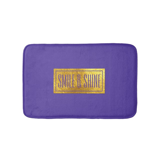 Rich Purple and Gold Tone Bath Mat (Front)