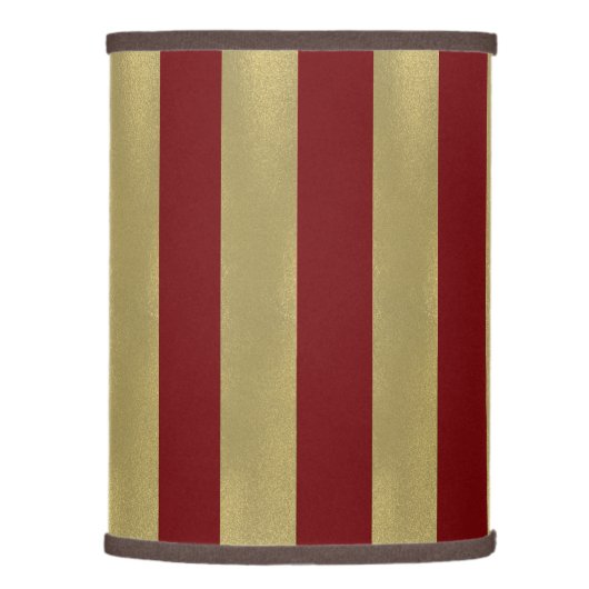 Rich red and FAUX gold stripes Christmas Lamp Shade (Right)