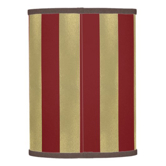 Rich red and FAUX gold stripes Christmas Lamp Shade (Back)