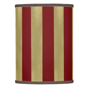 Rich red and FAUX gold stripes Christmas Lamp Shade