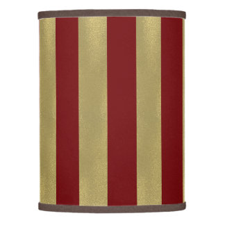 Rich red and FAUX gold stripes Christmas Lamp Shade