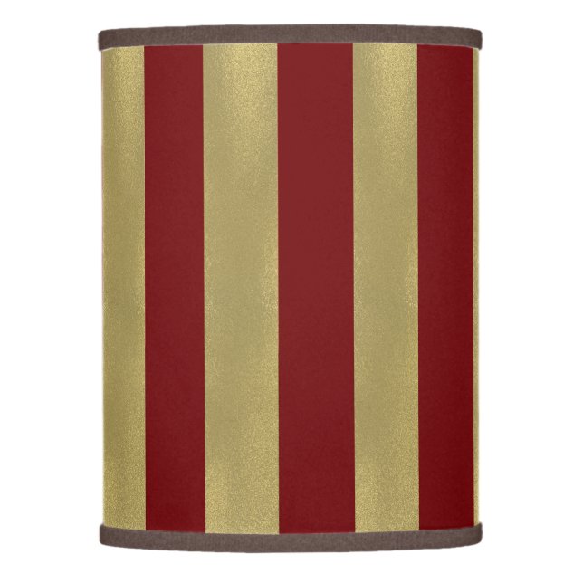 Rich red and FAUX gold stripes Christmas Lamp Shade (Front)