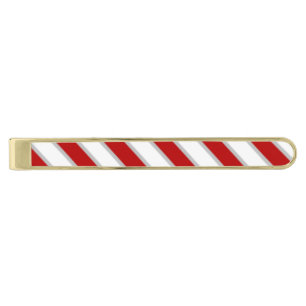 Rich red and white gold plated tie bar