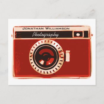 Rich Red Camera Photography Business Postcard by BuildMyBrand at Zazzle