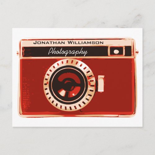Rich Red Camera Photography Business Postcard