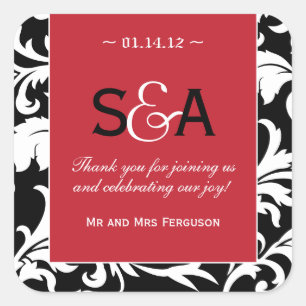 Rich Red Candle - Favor Stickers